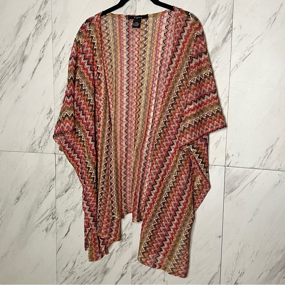 Cejon 70s Chevron Zig Zag Kimono Cover Up FREE SIZE